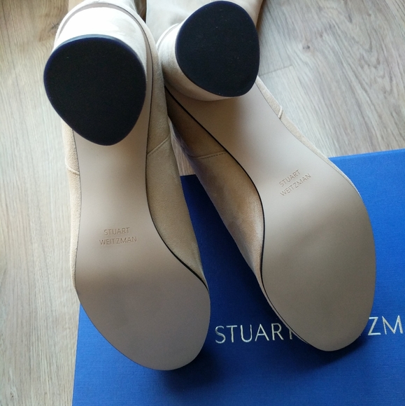 Stuart Weitzman Eloise 75 Bambina Suede Boots Wide - Picture 3 of 8